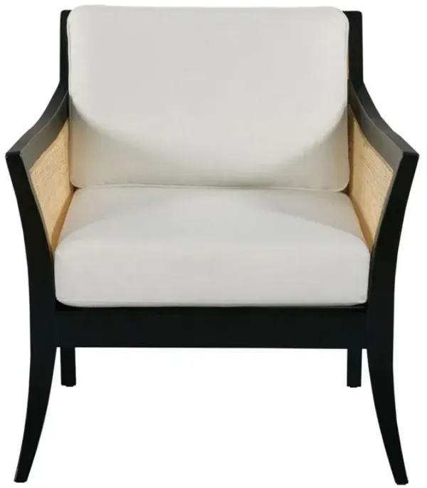 Kiawah Black Oak White Performance Woven Cane Lounge Chair