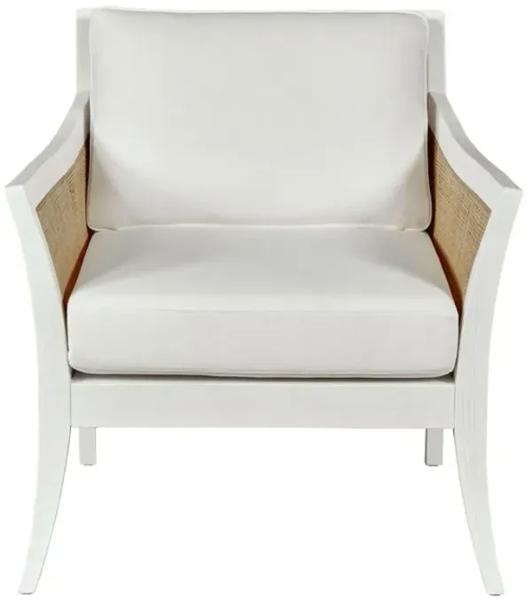 Kiawah Alabaster White Oak Performance Woven Cane Lounge Chair