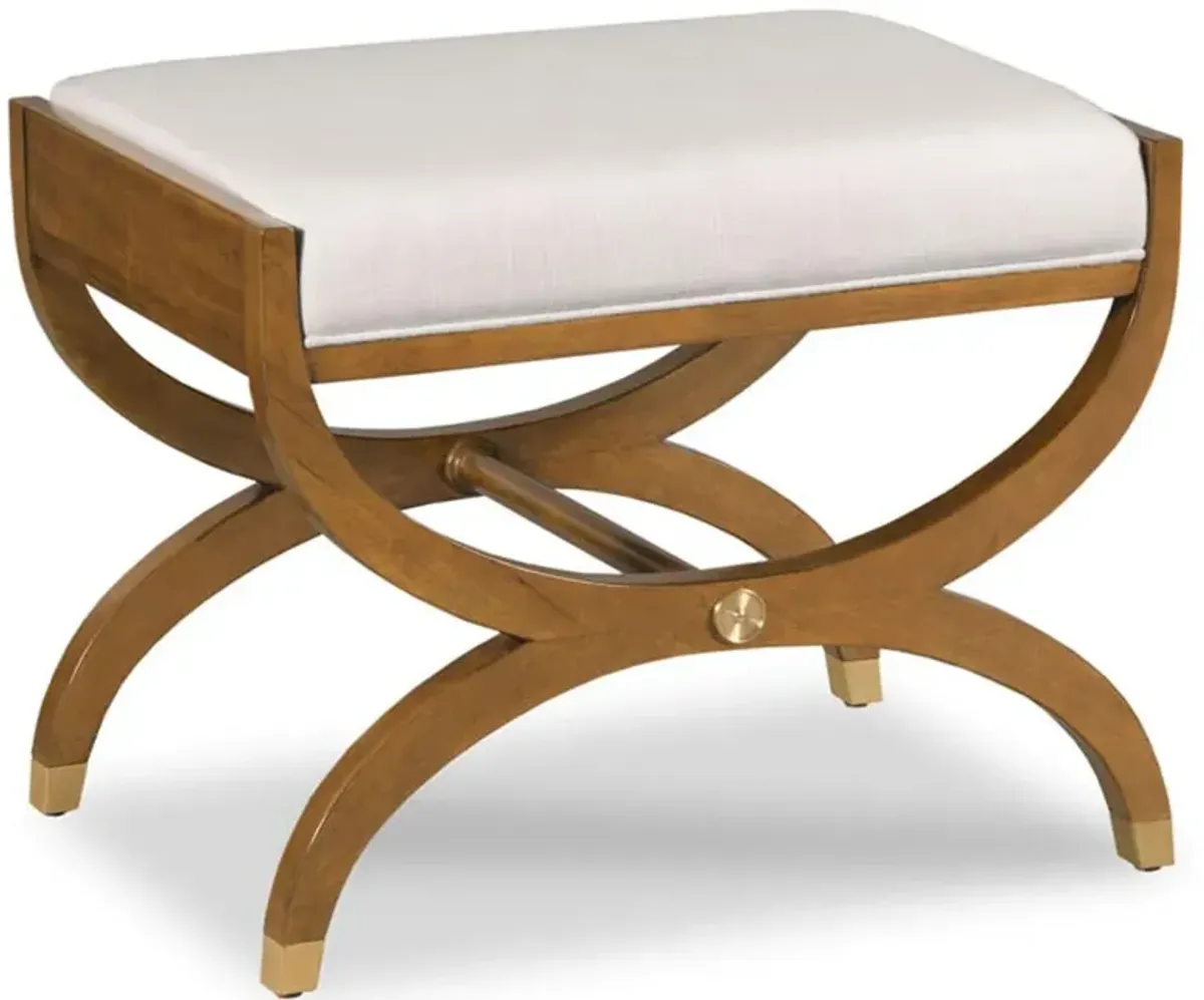 O'Brien French Country Hazelnut Brown Wood White Performance Stool