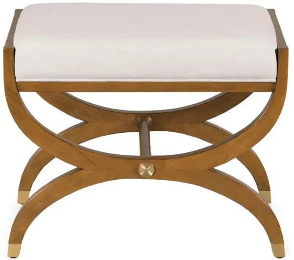 O'Brien French Country Hazelnut Brown Wood White Performance Stool