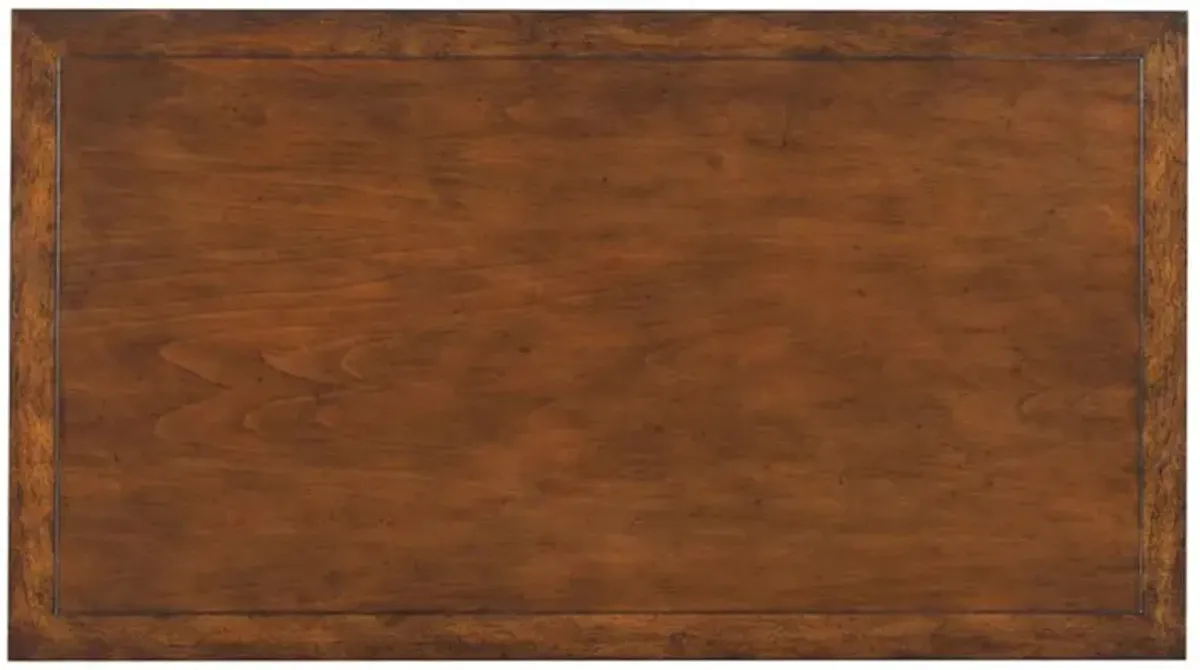 Sarah French Bordeaux Brown Wood Brass Pulls Dresser - Large