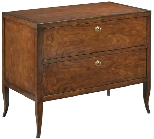 Sarah French Bordeaux Brown Wood Brass Pulls Dresser - Large