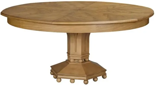 Tulip French Auden Brown Wood Extendable Round Dining Table - 66-87"W