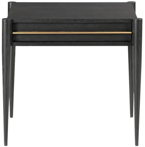 Vinings Mid Century Modern Sable Black Oak Rectangular Side Table