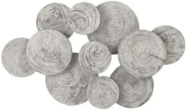 Hilda Modern Grey Mango Wood Wall Sculpture - Large
