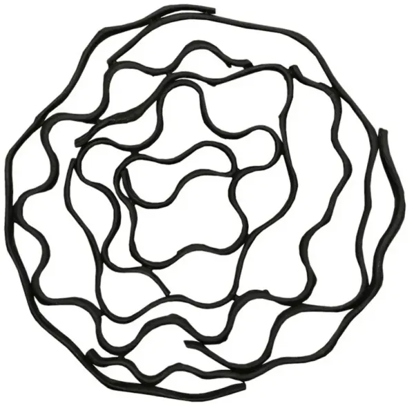 Oswald Rustic Lodge Black Wood Flower Wall Sculpture