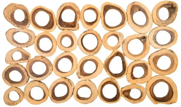 Runa Natural Chamcha Wood Rectangular Wall Sculpture