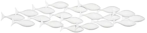 Theodosia Coastal Matte White School of Fish Wall Sculpture