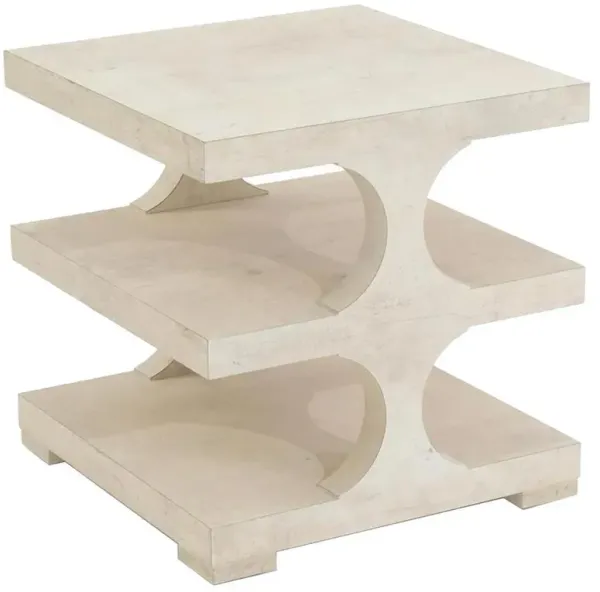 John Richard Loftus Modern Classic Tiza Gesso Wood Square End Table
