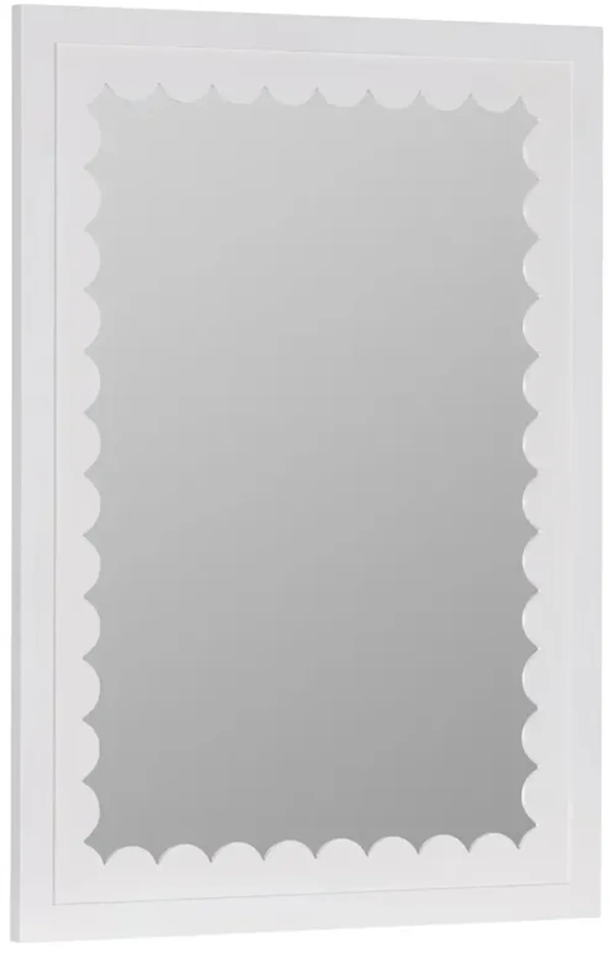 Nadine French Country White Wood Rectangular Wall Mirror