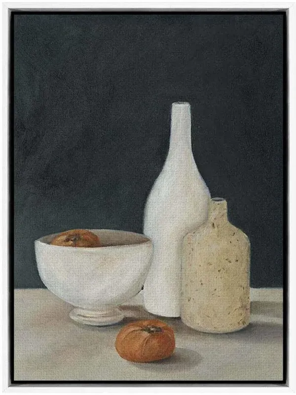 Three Vases Two Oranges Painting - 32x24