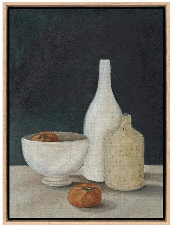 Three Vases Two Oranges Painting - 32x24