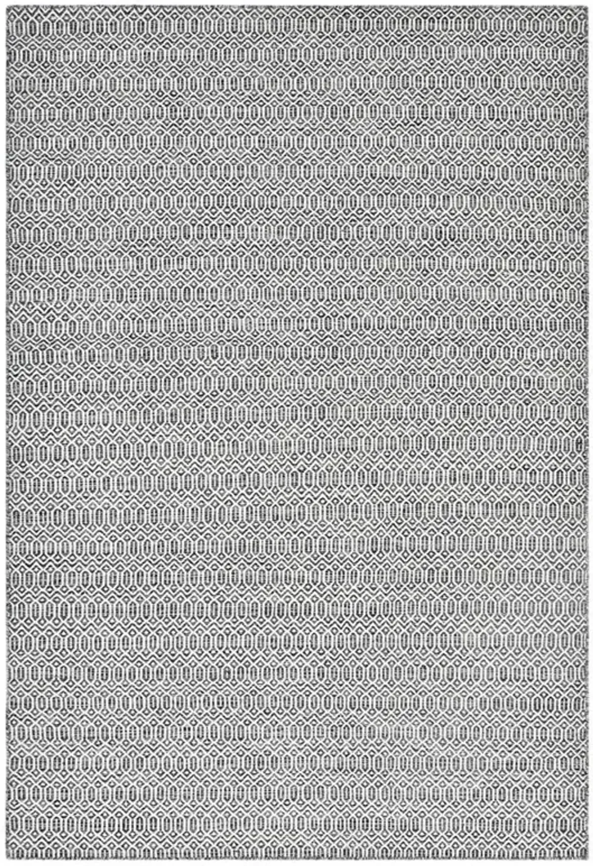 Carys Modern Charcoal Wool Diamond Patterned Rug - 8'x10'