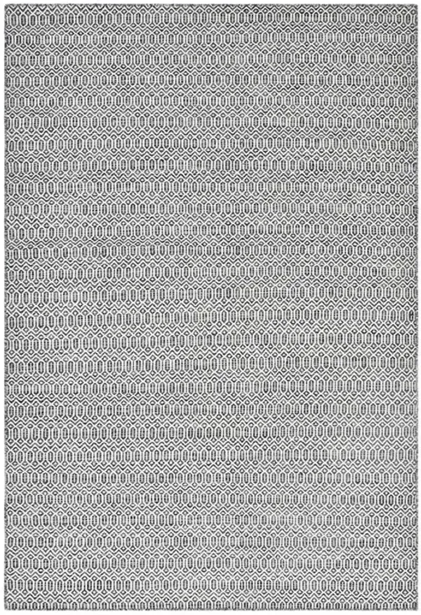 Carys Modern Charcoal Wool Diamond Patterned Rug - 8'x10'