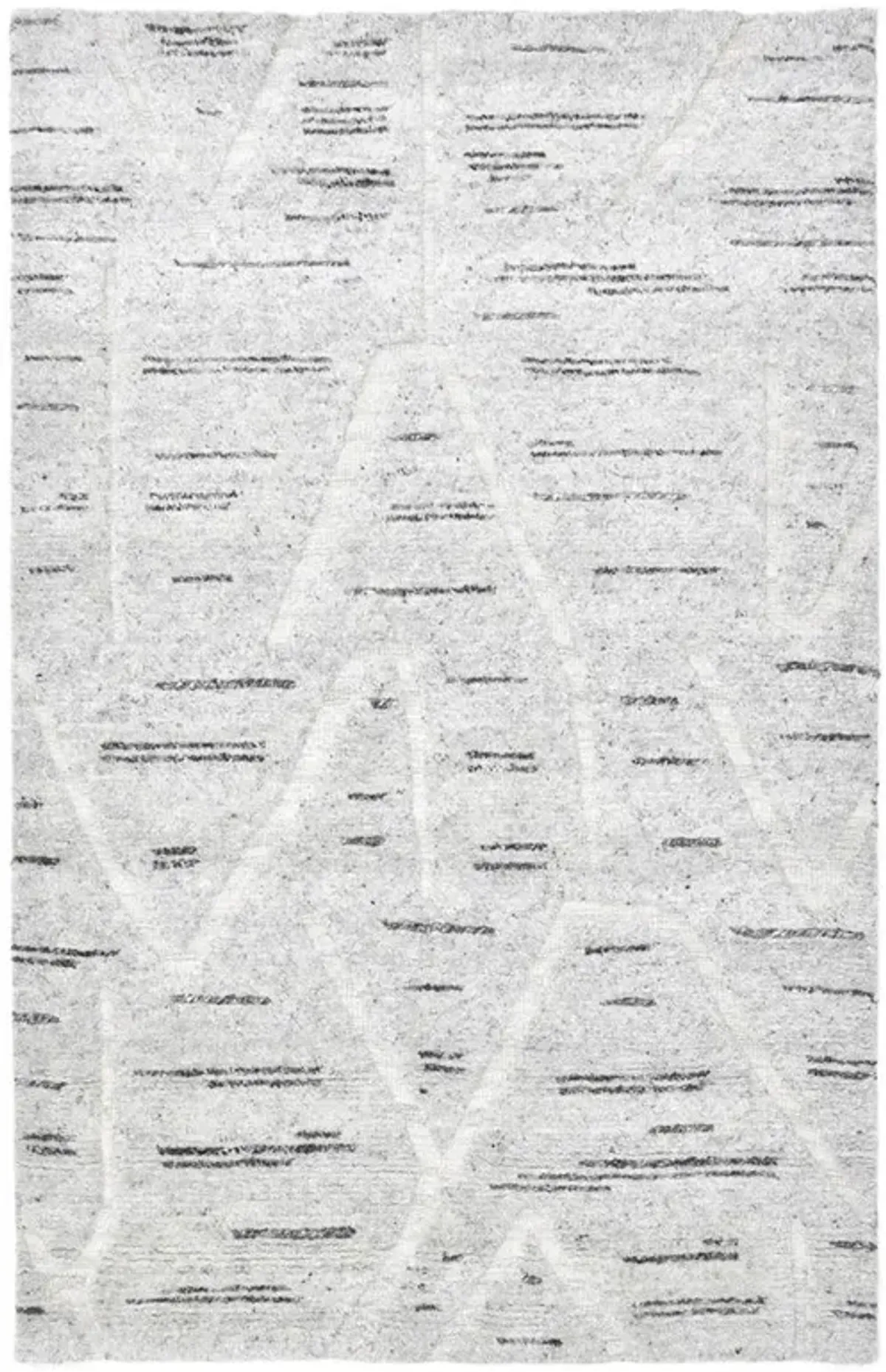 Cassie Modern Light Grey Wool Linear Patterned Hand Knotted Rug - 8'x10'