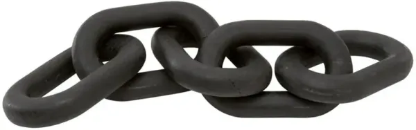 Maisha Modern Classic Black Wash Reclaimed Pine Wood Chain Link Sculpture