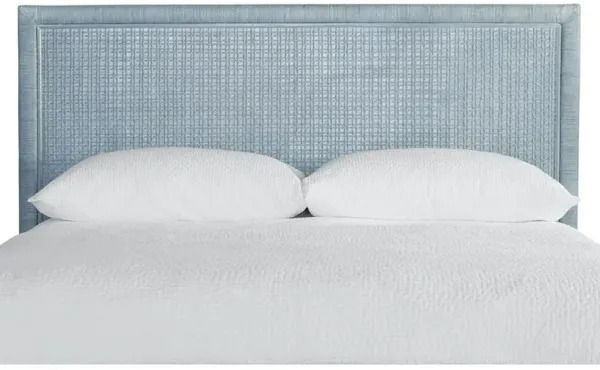Kalea Coastal Beach Blue Woven Rattan Headboard - King