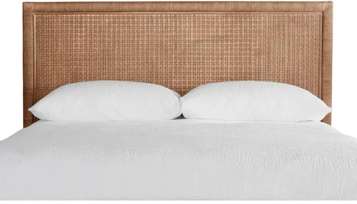 Kalea Coastal Beach Brown Woven Rattan Headboard - King