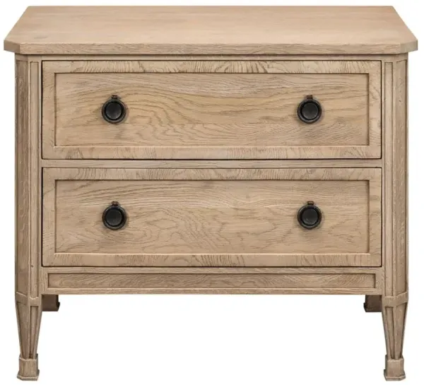 Ramsey French Country Brown Oak Wood Nightstand