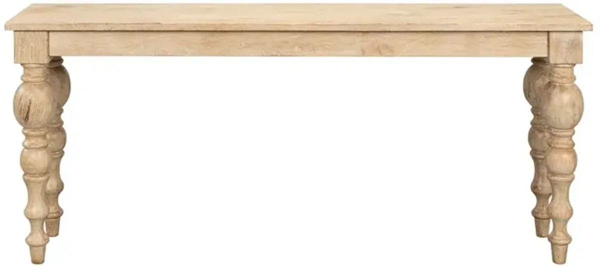 Jared French Country Brown Mango Wood Rectangular Console Table