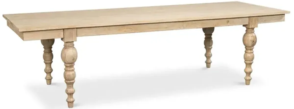 Jared French Country Brown Mango Wood Rectangular Dining Table - 110"W