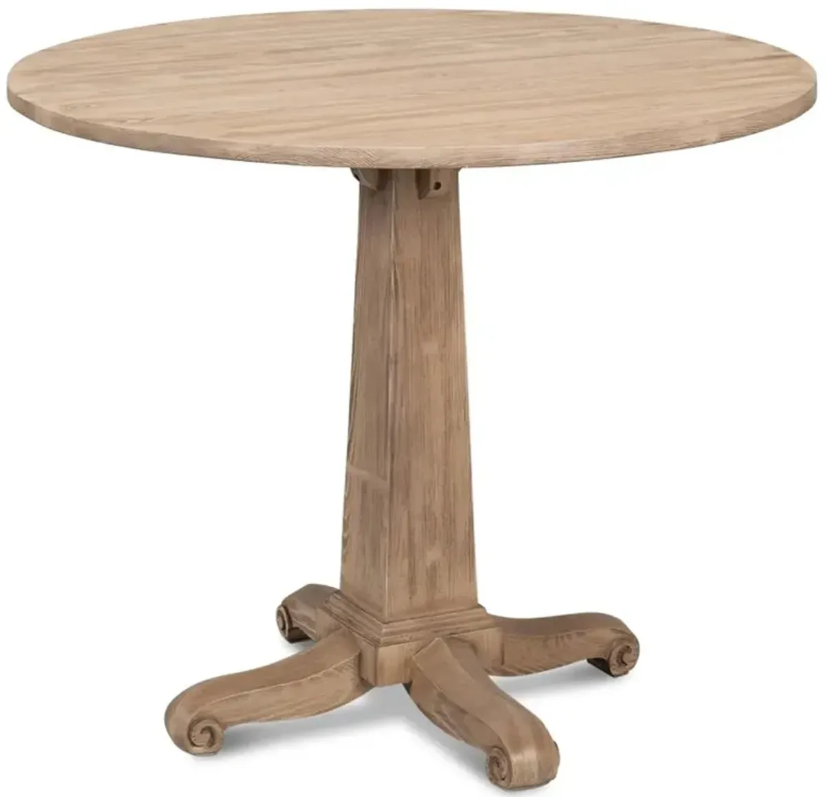 Peter French Country Brown Pine Wood Round Bistro Table - 36"W