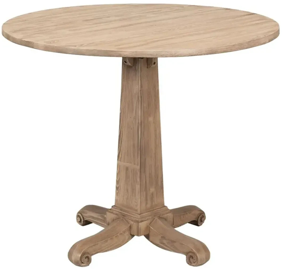 Peter French Country Brown Pine Wood Round Bistro Table - 36"W