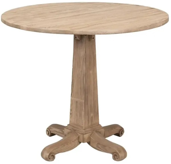 Peter French Country Brown Pine Wood Round Bistro Table - 36"W