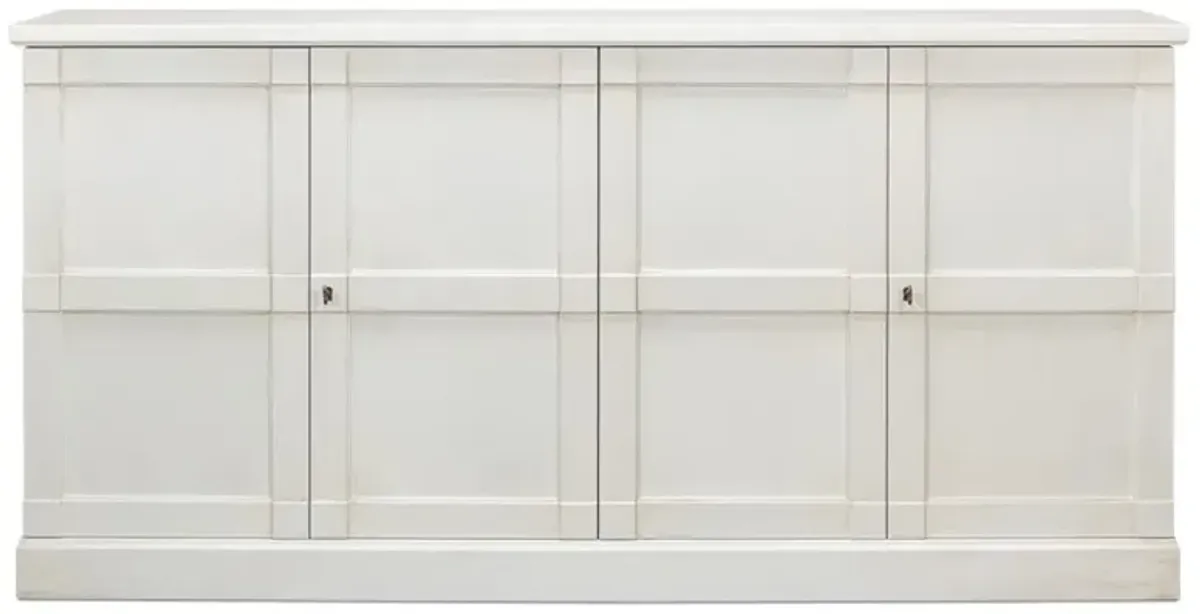 Alliah Modern Classic White Wood Buffet Sideboard