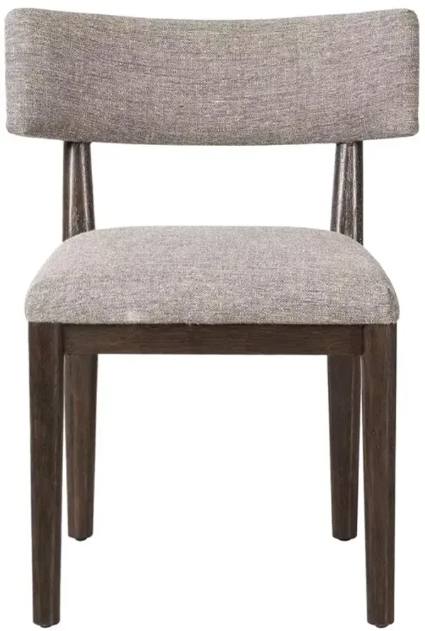 Cerise Modern Classic Grey Upholstered Wood Dining Side Chair