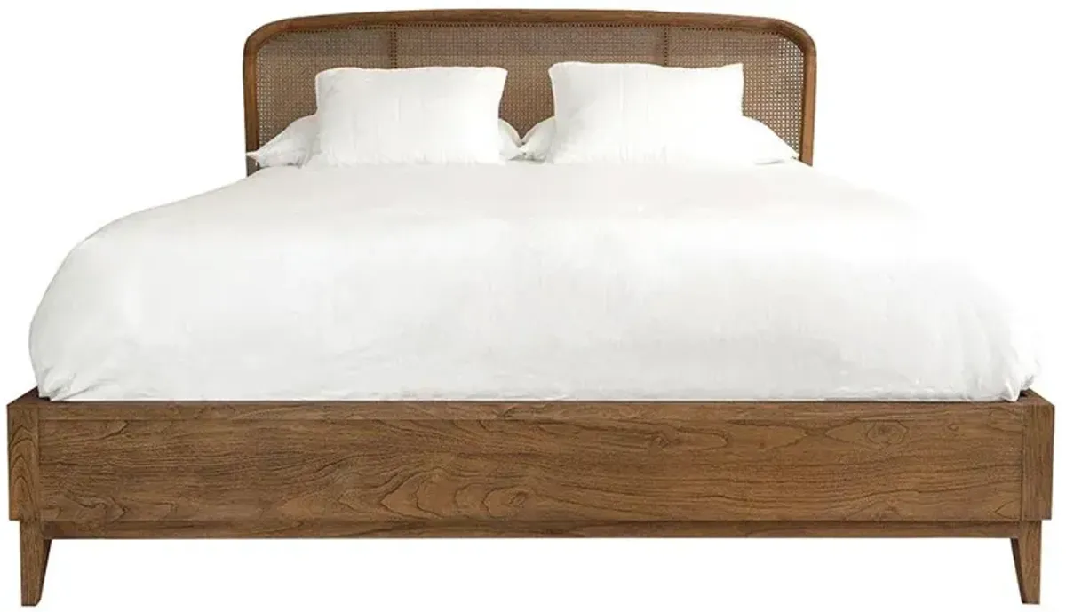 Fabian Coastal Beach Natural Teak Woven Cane Bed - Queen