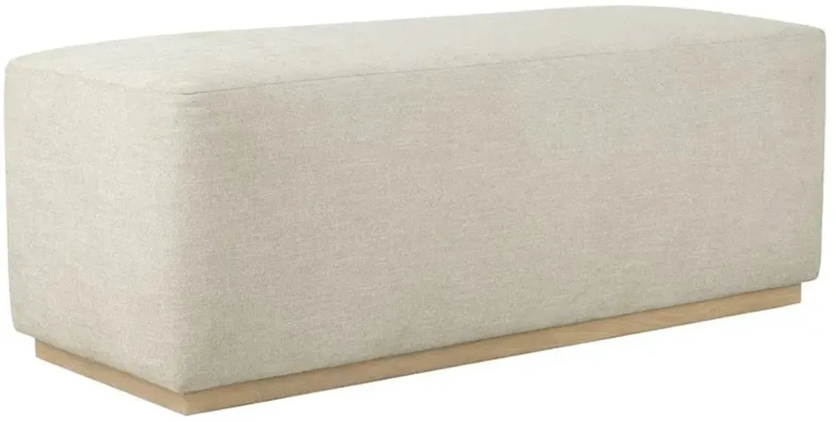 Harper Coastal Beach Beige Performance Natural Teak Bedroom Bench