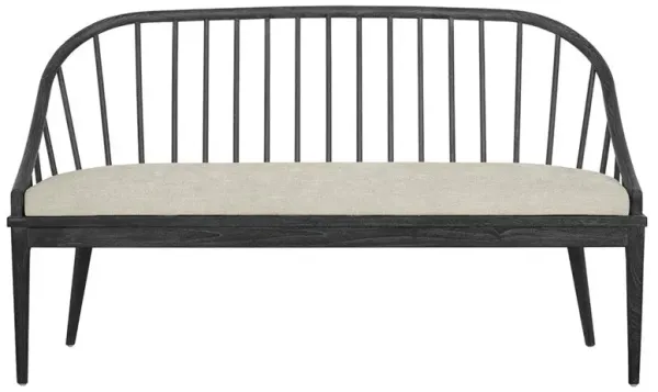 Walker Rustic Lodge Beige Performance Black Wood Windsor Dining Bench