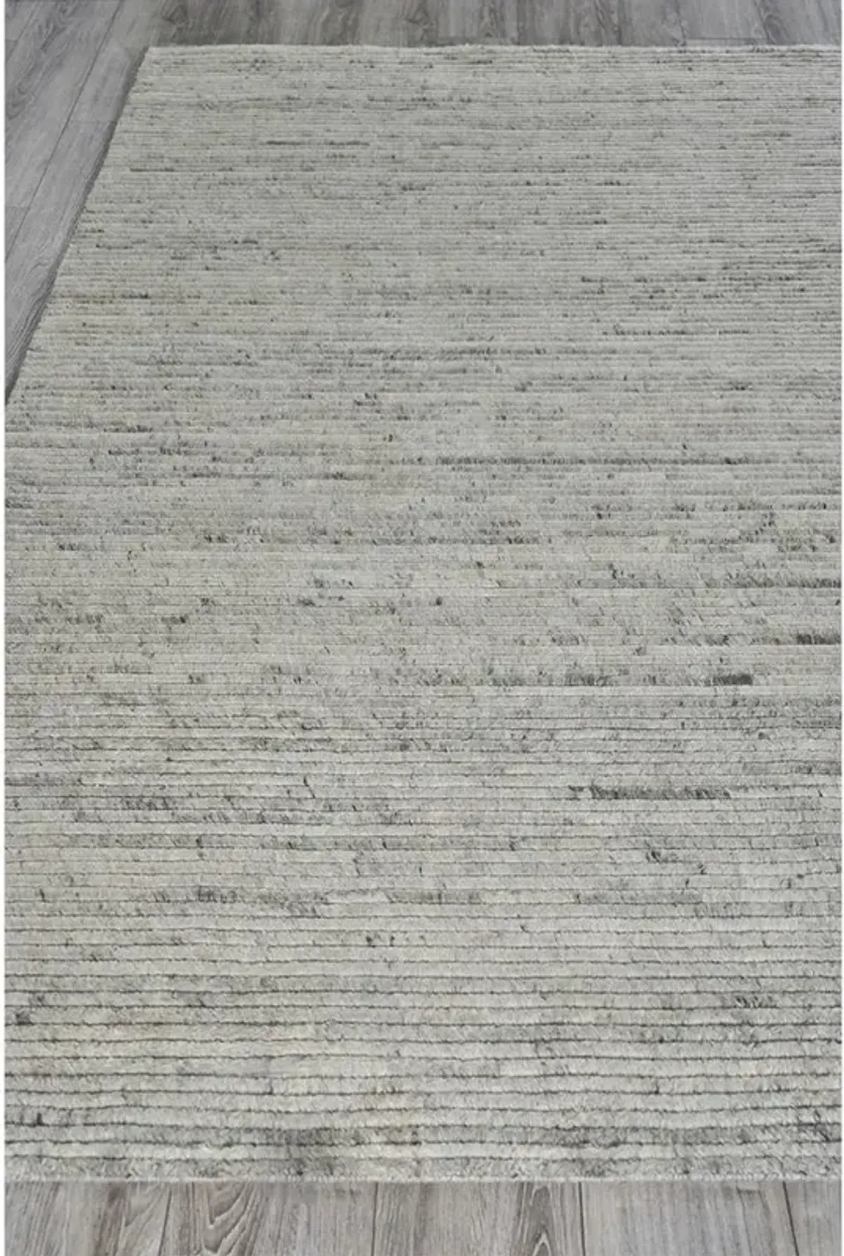 Simon Modern Classic Light Grey Wool Textured Solid Hand Knotted Rug - 12'x15'
