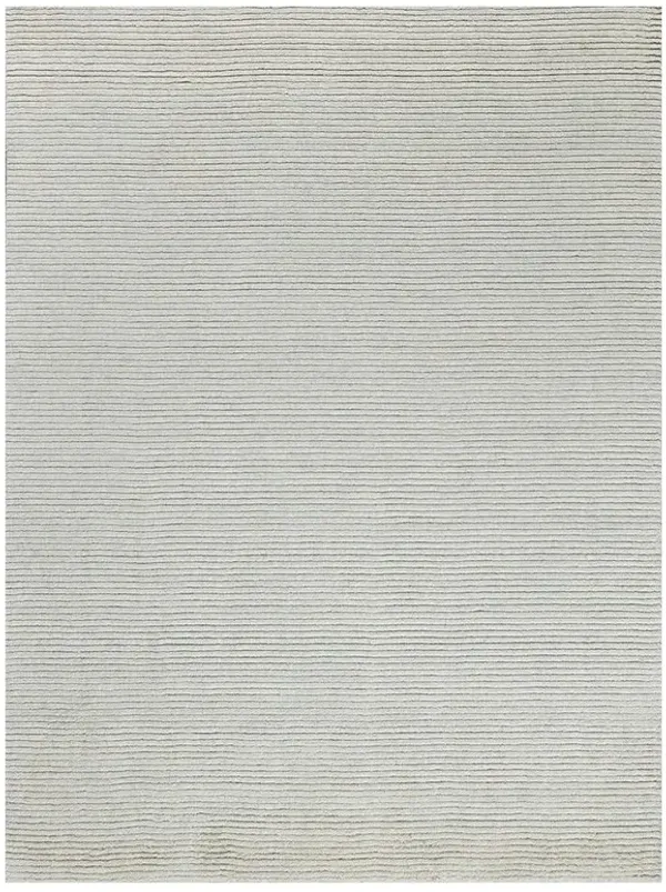 Simon Modern Classic Off White Wool Textured Solid Hand Knotted Rug - 10'x14'
