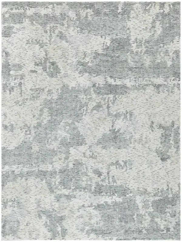Elijah Modern Green Wool Abstract Patterned Rug - 9'x12'