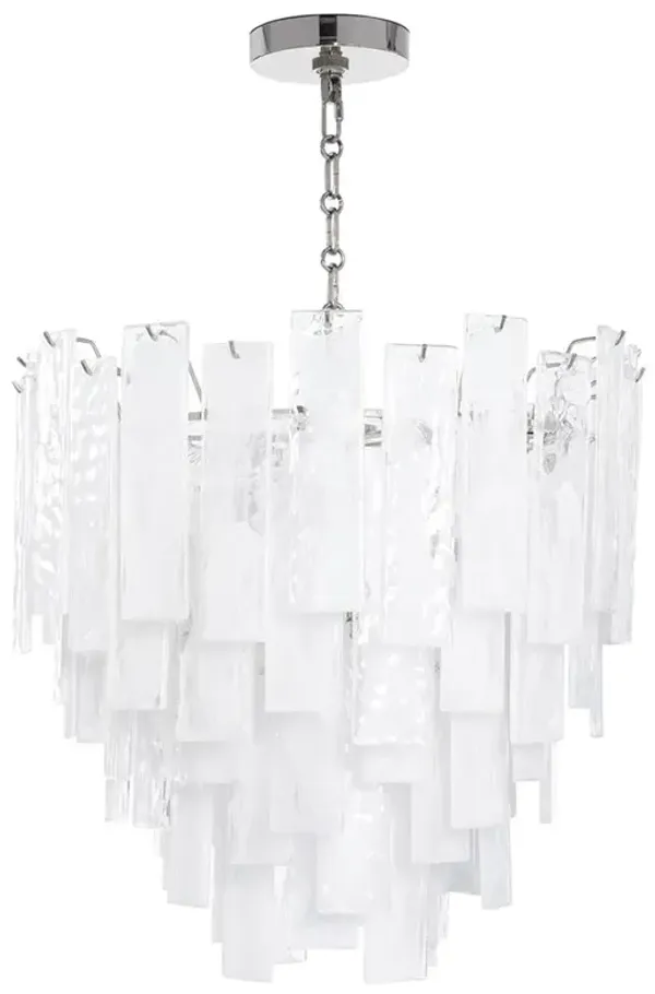 Glacier Regency Polished Nickel Glass Chandelier - Small