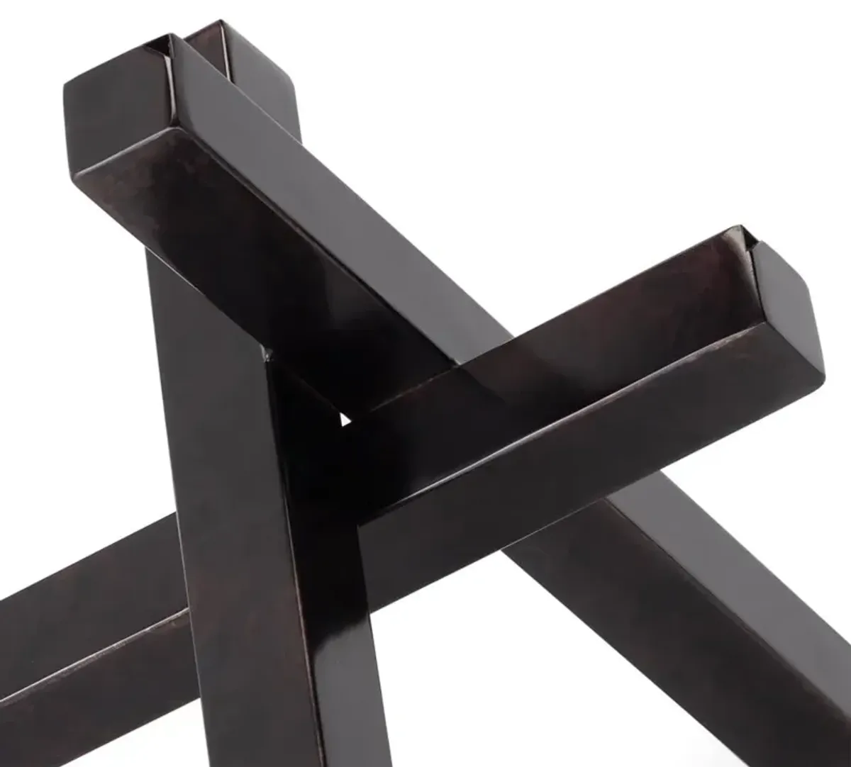 Hollywood Regency Zinc Iron Intersecting Decorative Sculpture