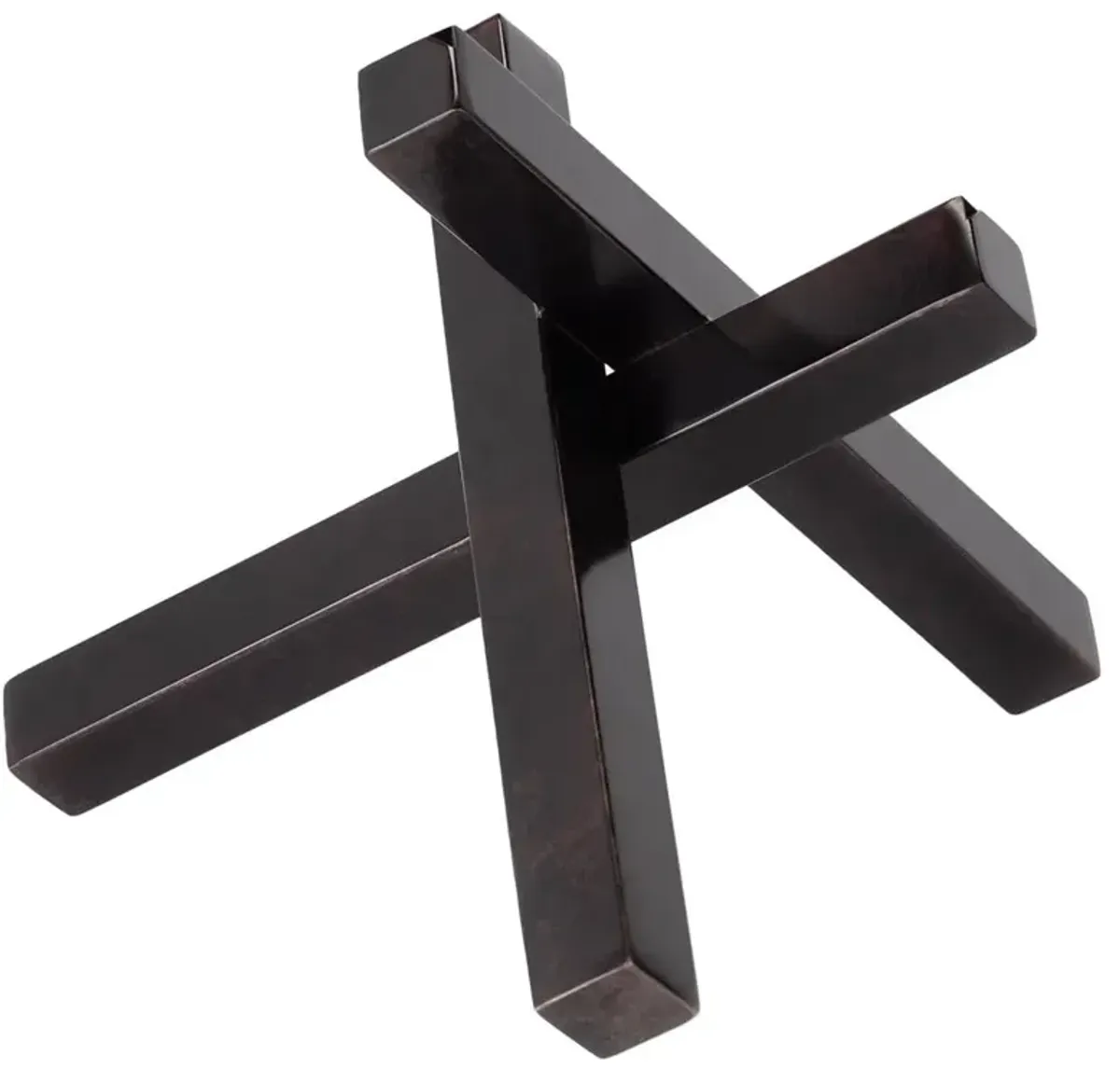 Hollywood Regency Zinc Iron Intersecting Decorative Sculpture