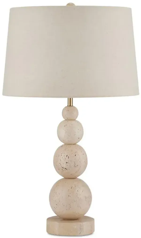 Artemis Modern Classic Beige Travertine Table Lamp