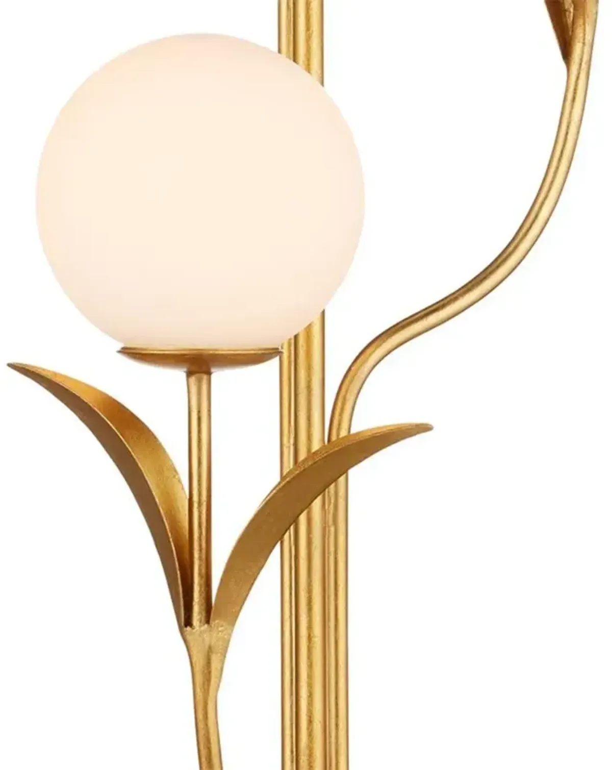 Rosetta Modern Classic Gold Wrought Iron Glass Globes Floor Lamp