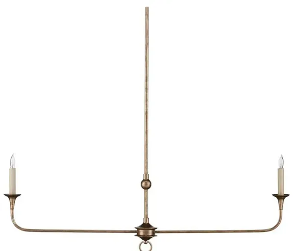 Brittany French Country Bronze Linear Chandelier