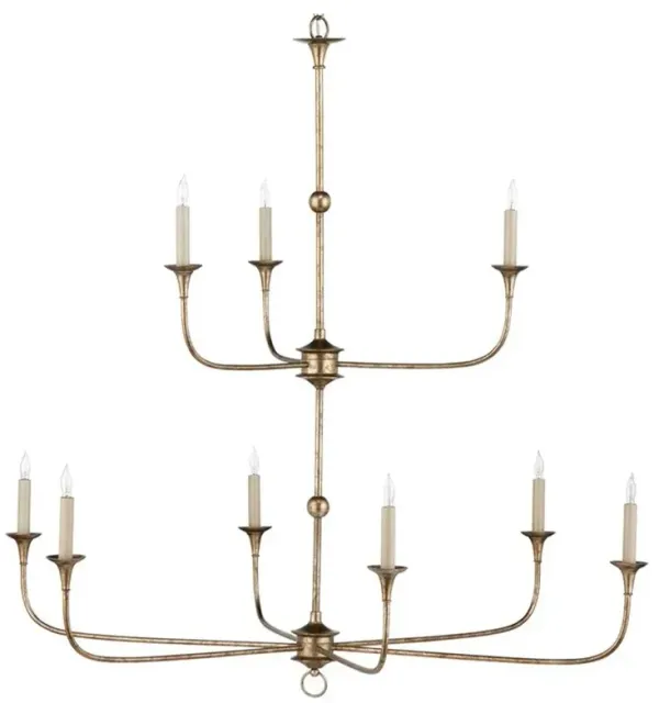 Brittany French Country Bronze Candle Style Chandelier - Large