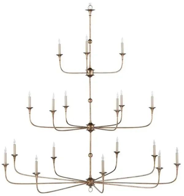 Brittany French Country Bronze Candle Style Chandelier - Grande
