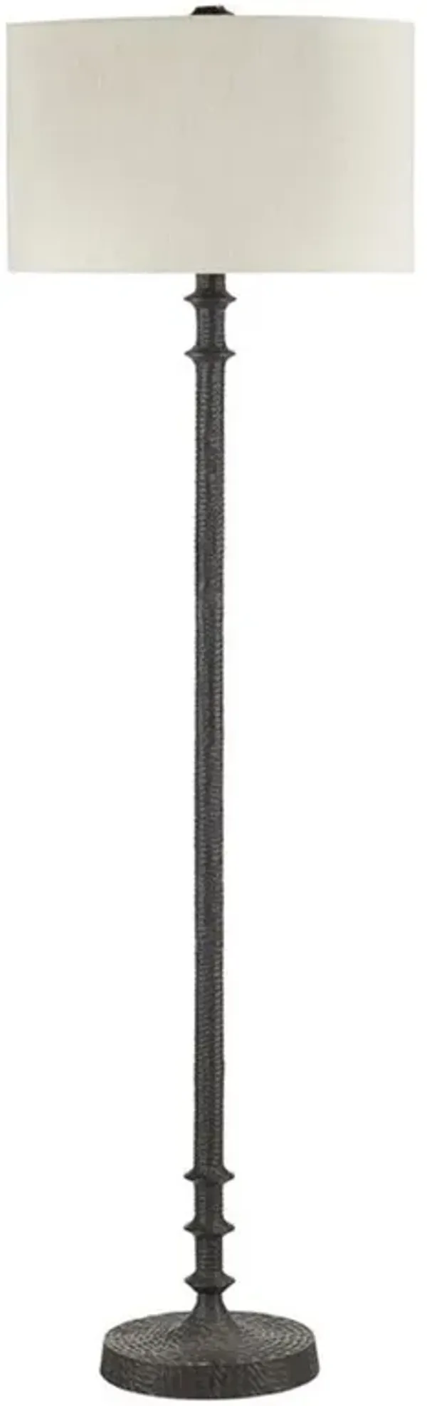 Gracie French Country Bronze Aluminum Column Floor Lamp