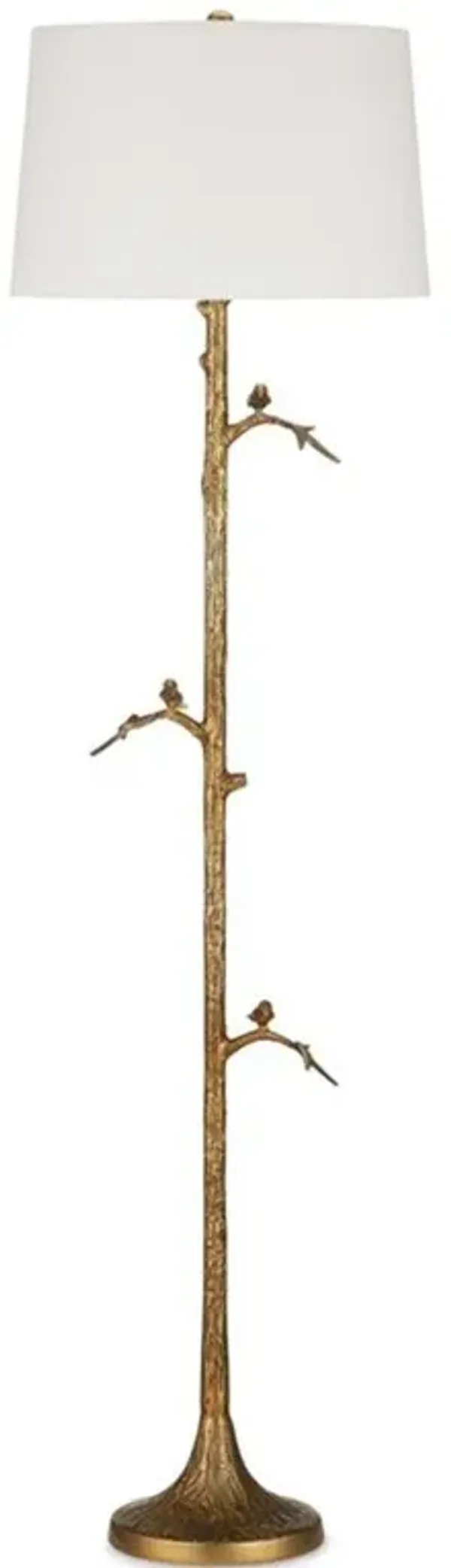 Porto French Country Antique Brass Aluminum Floor Lamp