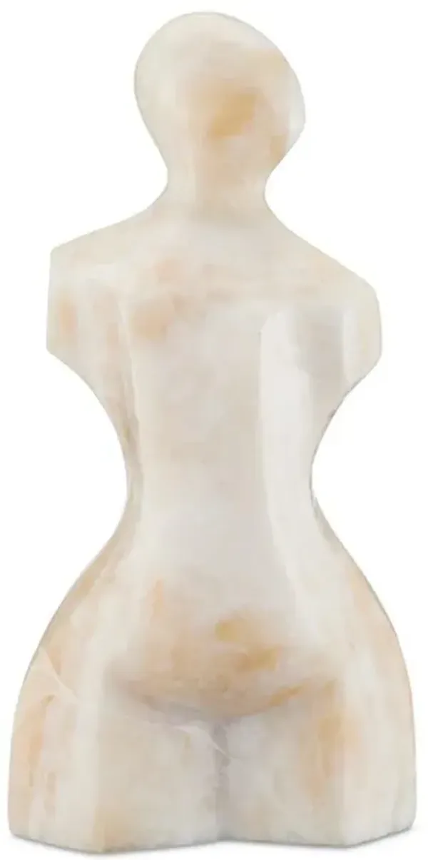 Golda Modern Classic Beige Onyx Marble Woman Bust Sculpture - Large