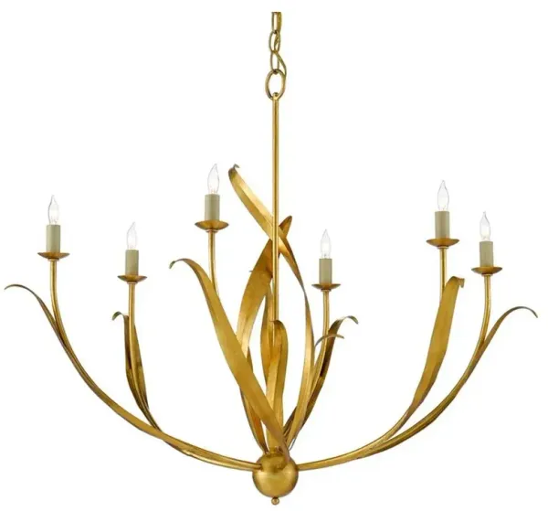 Sharon French Country Antique Gold Iron Candle Style Chandelier - Small