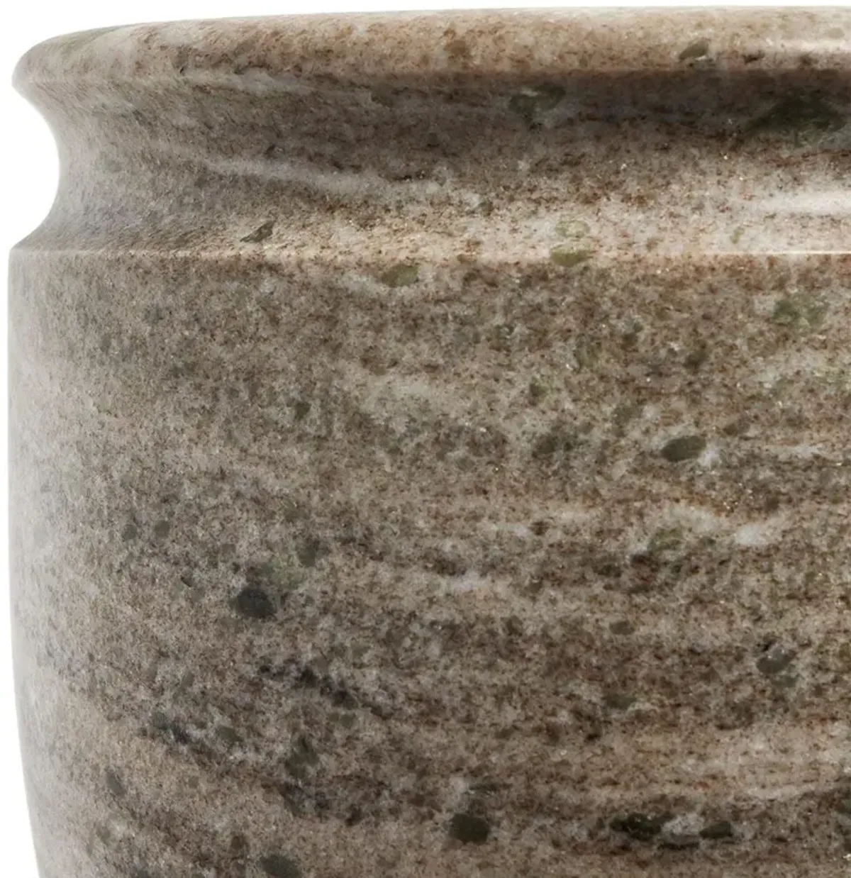 Fionna Modern Classic Grey Solid Marble Amphora Decorative Table Vase