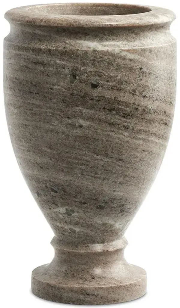 Fionna Modern Classic Grey Solid Marble Amphora Decorative Table Vase